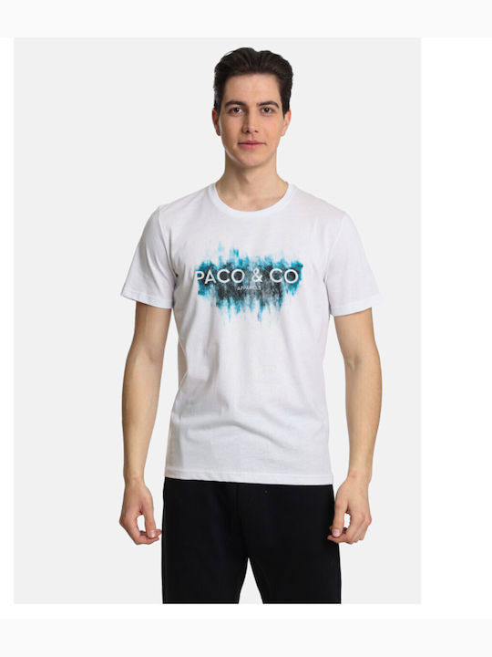Paco & Co Ανδρικό T-shirt Κοντομάνικο Λευκο