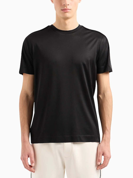 Emporio Armani T-shirt Bărbătesc cu Mânecă Scurtă Negru