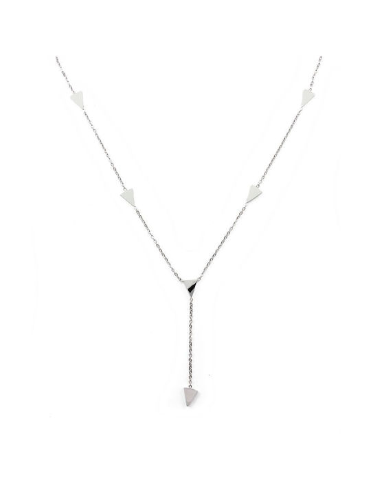 Stainless Steel Necklace Triangles B1000-57