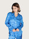 Innocent Damen Satin Hemd Blau