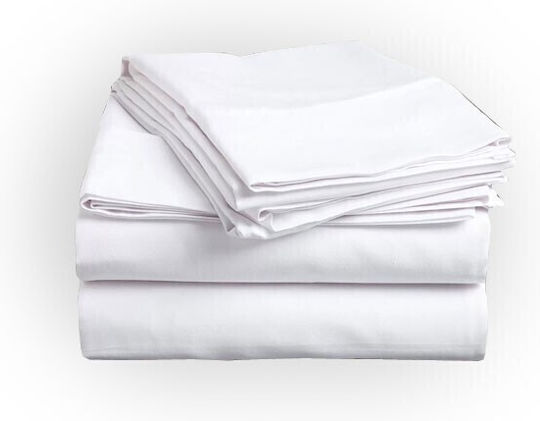 To megalo pazari Hotel Sheet White King Size 260x280cm 1pcs