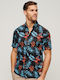 Superdry Men's Shirt Short Sleeve Floral DarkBlue