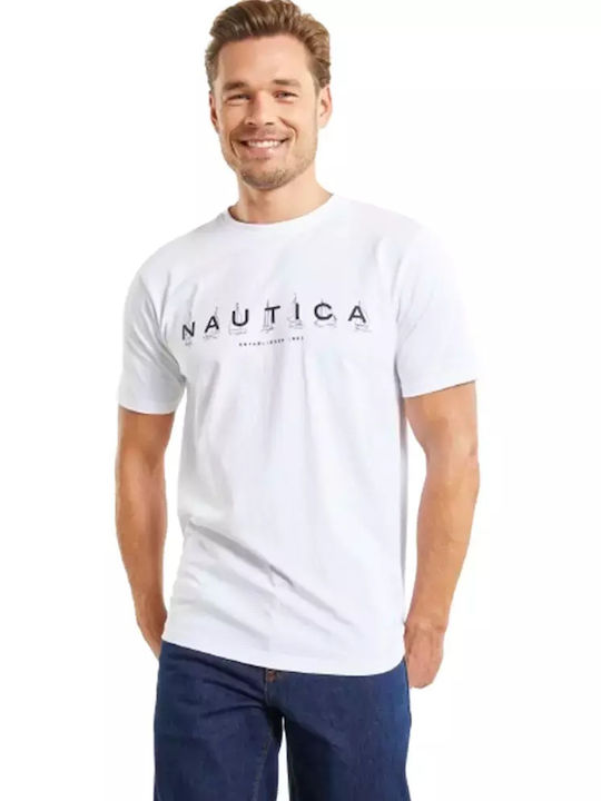 Nautica Herren T-Shirt Kurzarm Weiß