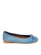 Leather Ballerinas Light Blue