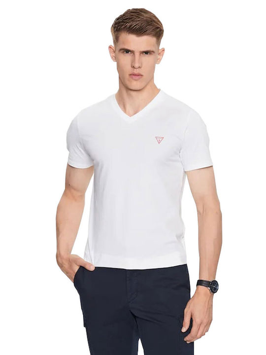 Guess Core T-shirt Bărbătesc cu Mânecă Scurtă White