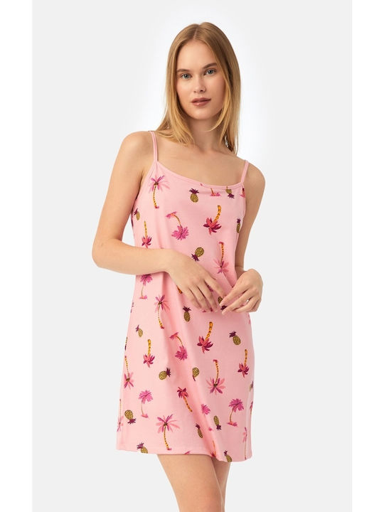 Minerva Women's Summer Cotton Nightgown Pink