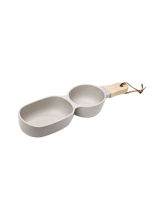 Ladelle Ceramic Dessert Divided Serving Plate with 2 Slots Brown 9.5x34.5x4.8cm