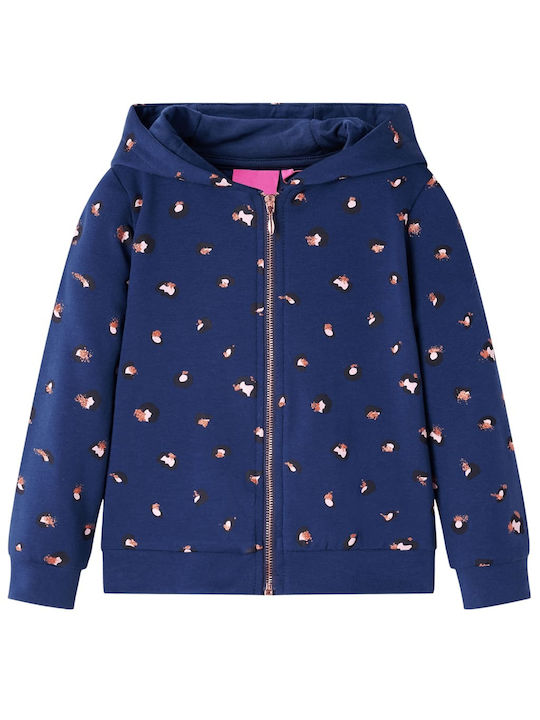 vidaXL Kids Sweatshirt Cardigan with Hood Navy Blue