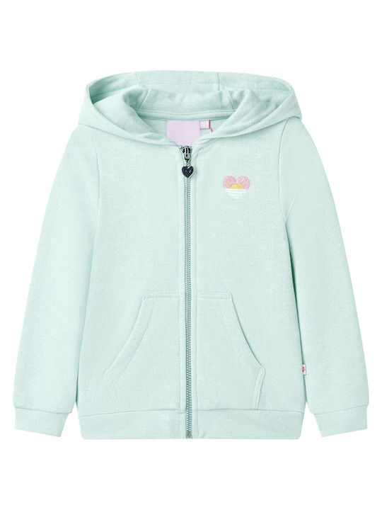 vidaXL Kids Sweatshirt Cardigan with Hood Mixed Mint 92