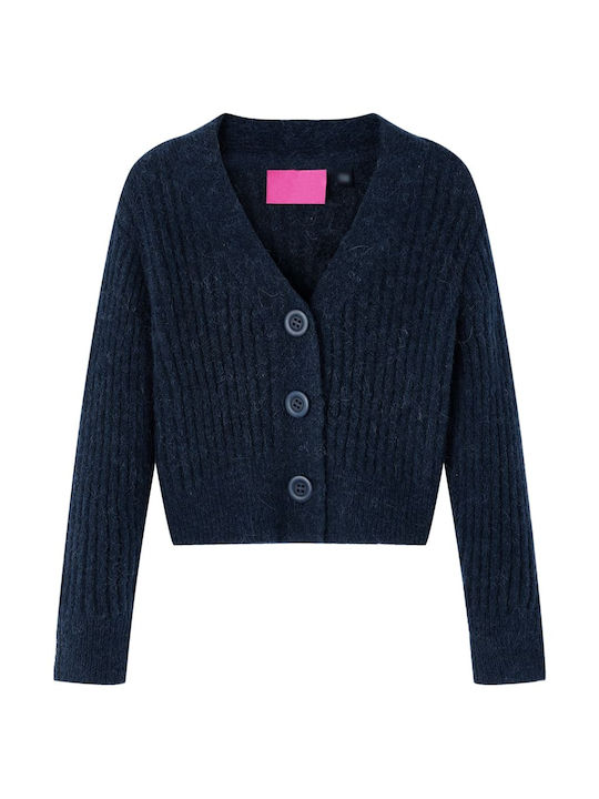 vidaXL Kids Cardigan Knitted Navy Blue