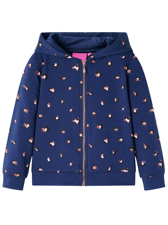 vidaXL Kids Sweatshirt Cardigan with Hood Navy Blue