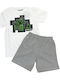 Mojang AB Pijama pentru copii De vară Din bumbac white
