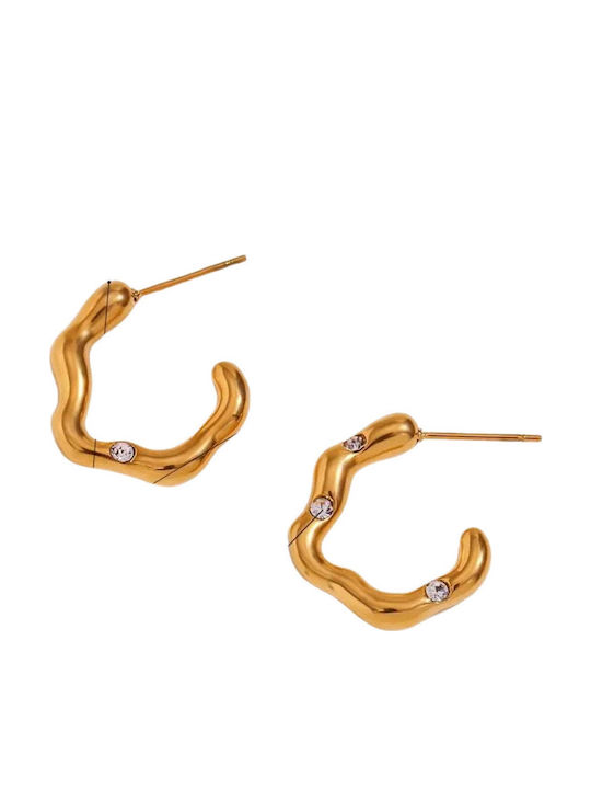 Charmy Earrings made of Steel Gold Plated with Stones
