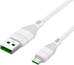 PZX Fast 73041 Regular USB 2.0 σε micro USB 1.2m Λευκό