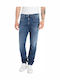 Men's Jeans Pants Elastic with Slim Fit Blue