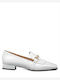 Leather Women's Loafers in Gray Color