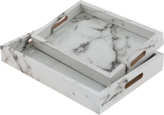 Zen Collection Tavă Decorativă Plastic Dreptunghiulară 35x25x4.8cm 2buc