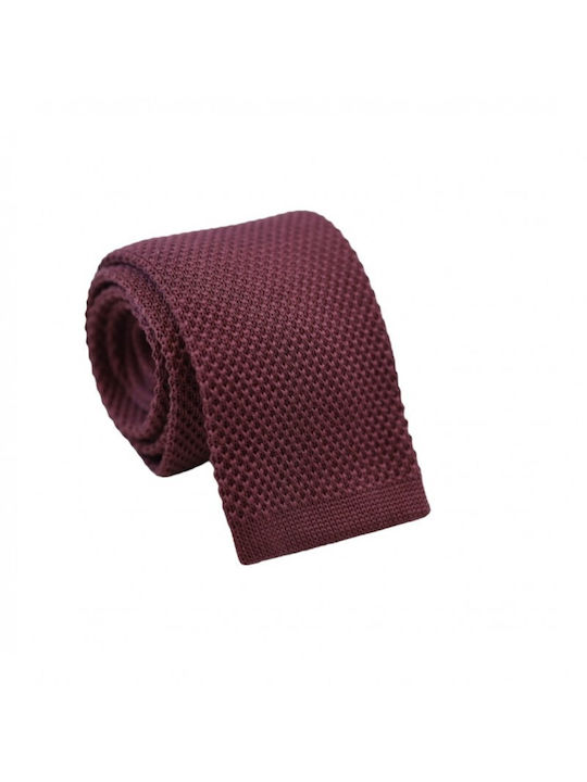 Erika Men's Tie Silk Knitted in Burgundy Color