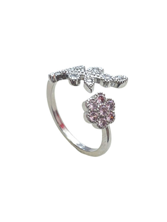 Copper ring Bo1287 - Silver/pink