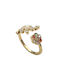 Copper ring Bo1287 - Gold/multicoloured