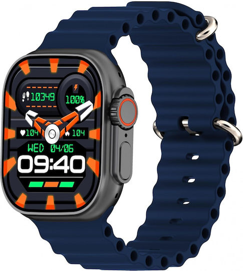 Kiano Solid Smartwatch με Παλμογράφο (Black and Blue Stripe)