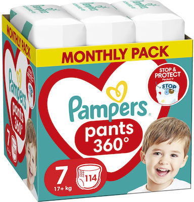 Pampers Windelhosen 360° Pants Nr. 7 für 17+ kgkg 114Stück