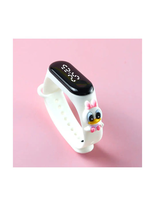 Kids Watch with Rubber/Plastic Strap White