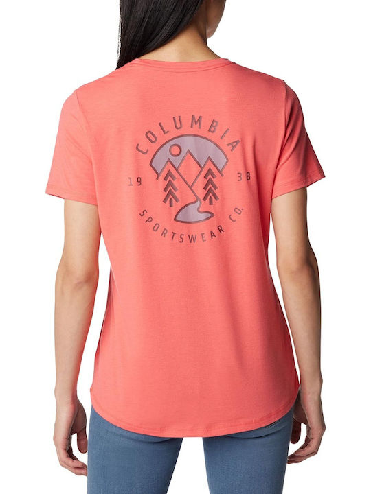 Columbia Sun Trek Γυναικείο Αθλητικό T-shirt Κοραλί