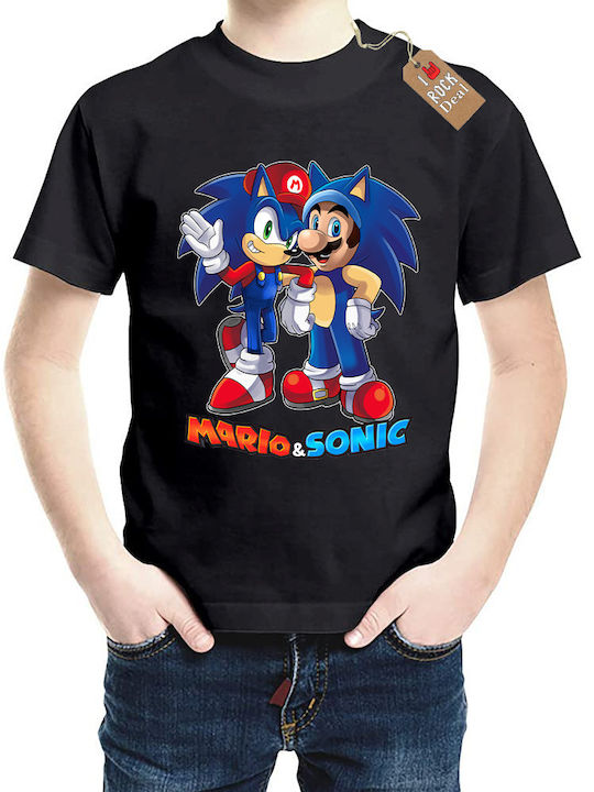 Kinder-T-Shirt Schwarz Mario