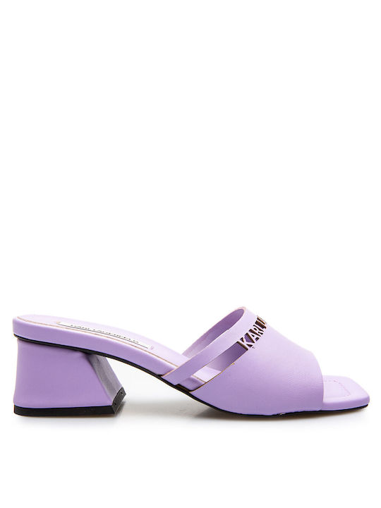 Karl Lagerfeld Mules mit Absatz in Flieder Farbe