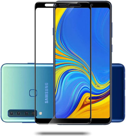 Galaxy A750 Full Glue Full Face Tempered Glass Μαύρο (Galaxy A7 2018)