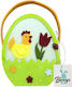 Bunny's Easter Basket Rooster Felt 18x11x7cm Set 6pcs