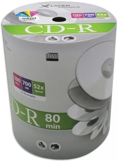 Xlayer Inscripționabile CD-R 52x 700MB Cutie pentru prăjituri 100buc