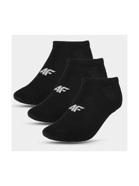 4F Athletic Socks Black 3 Pairs