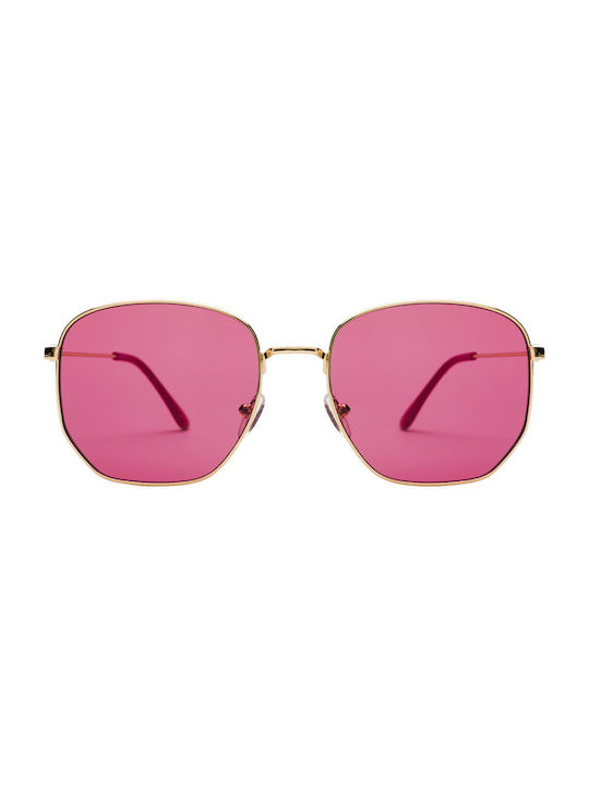 Cantu Sunglasses with Gold Metal Frame and Pink Lens 01-6879-2