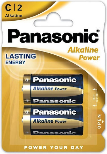 Panasonic Power Αλκαλικές Μπαταρίες C 1.5V 2τμχ