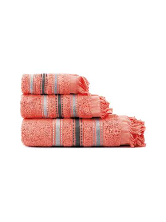 Beauty Home 3pc Bath Towel Set 3318 Coral