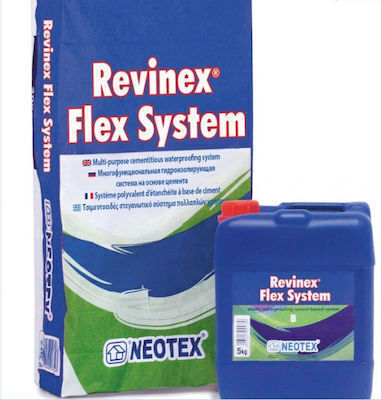 Neotex Revinex Flex System 25kg & Revinex Flex FP 7kg Επαλειφόμενο Στεγανωτικό 2 Συστατικών Λευκό
