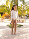 Swim Essentials Kinder Badebekleidung UV-Schutz (UV) Langarm-Einteiler 2020SE504 Offwhite Kahki Leopard