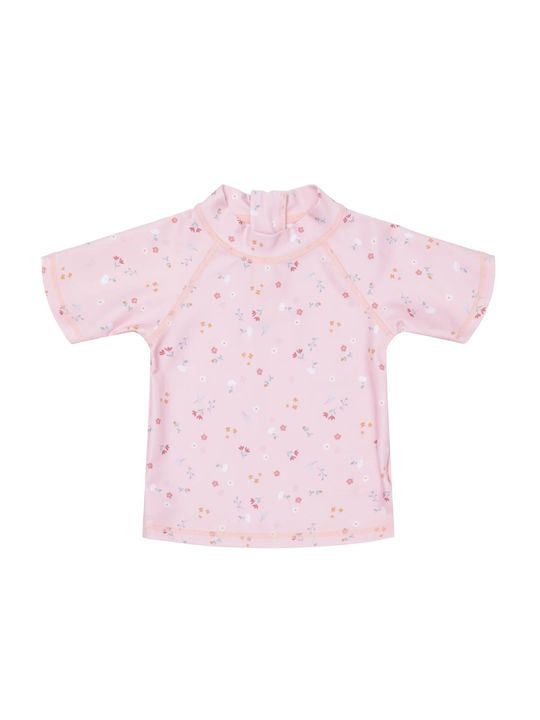 Cl1244-16 Micul olandez pentru copii tricou cu mânecă scurtă cu protecție Uv50 Little Pink Flowers