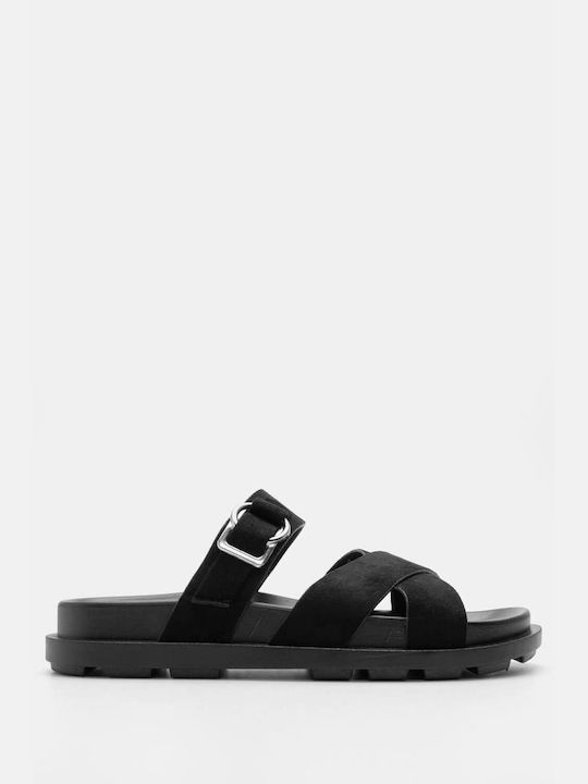 Flatform sandals with cross straps 4122601-black