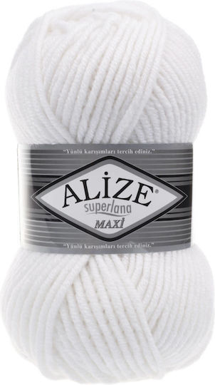 Alize Superlana Maxi Смесен Бял 100м 100гр