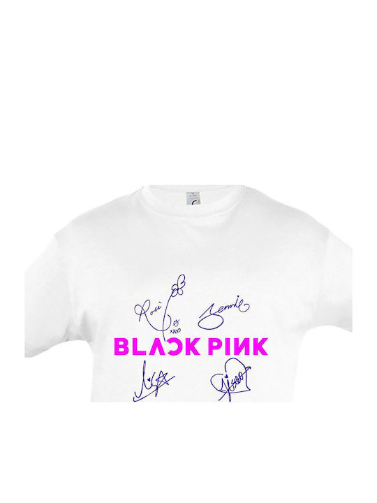 Детска тениска Бял Blackpink Autograph Signatures