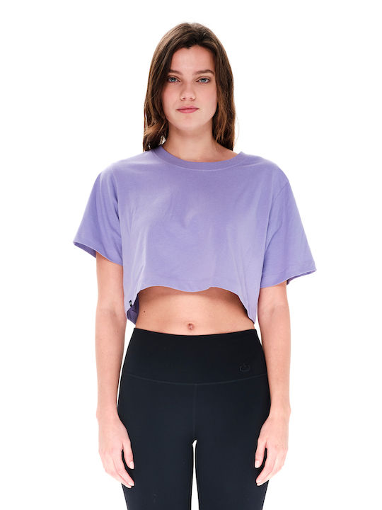 Emerson Γυναικείο Αθλητικό Crop T-shirt Μωβ