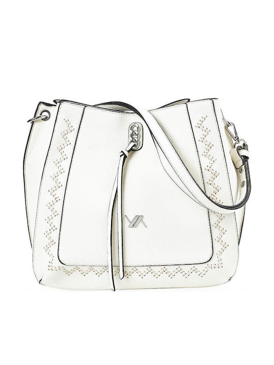 Verde Damentasche Schultertasche Ecru