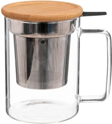 Secret de Gourmet Mug Glass with Lid Transparent 450ml