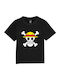 Παιδικό T-shirt Μαύρο One Piece Flag Anime