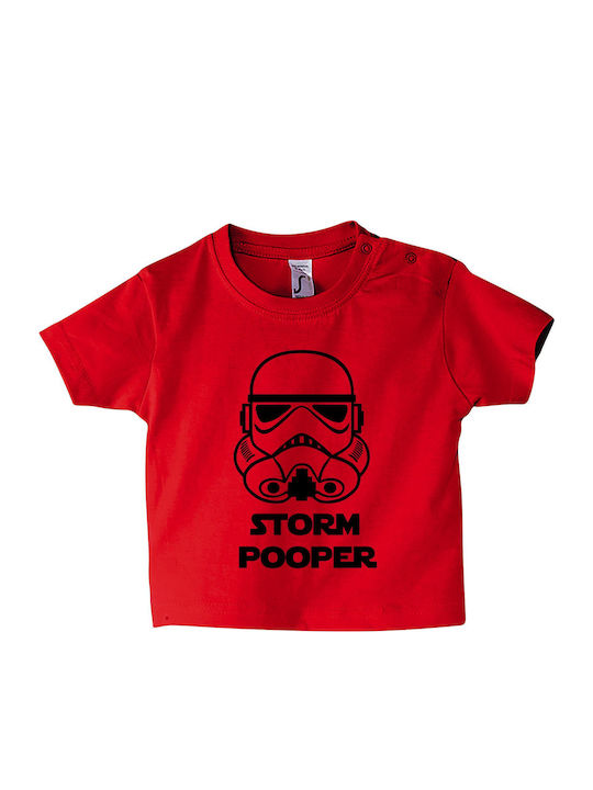 Παιδικό T-shirt Κοντομάνικο Κόκκινο Star Wars, Storm Pooper