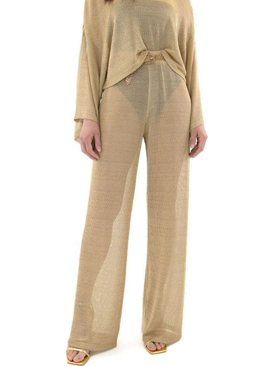 Zoya Chained High Waist Wide Leg Pants Frauen Z...