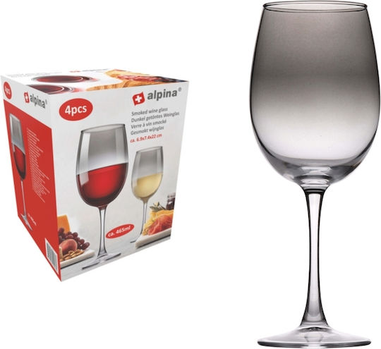 Alpina Appliances Set Gläser für Weiß- und Rotwein aus Glas Mit Stiel 465ml 4Stück